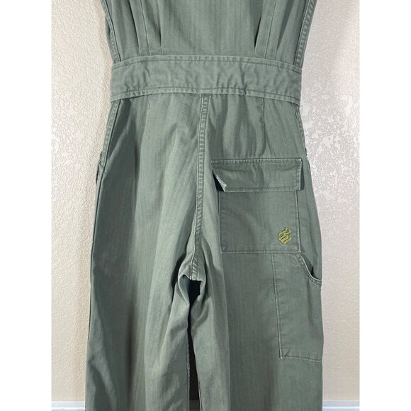 Rocawear Vintage Y2K Women's Belted Sleeveless Jumpsuit Army Green - Picture 10 of 14